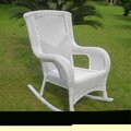 International Caravan San Tropez Resin Wicker Aluminum Rocker, White 4007-1CH-WT